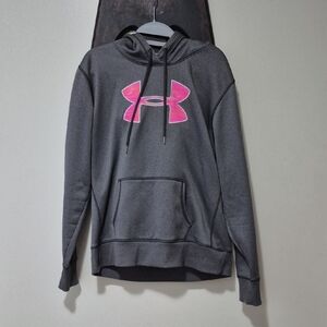 Under Armour Charcoal Hoodie with Pink Logo